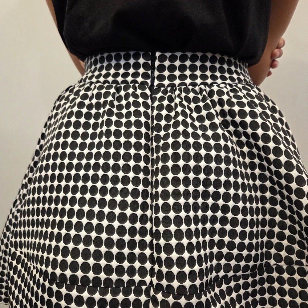 Express Polka Dot Mini Circle Skirt With Pockets Size 2 26" Waist - Picture 4 of 7